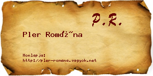 Pler Romána névjegykártya